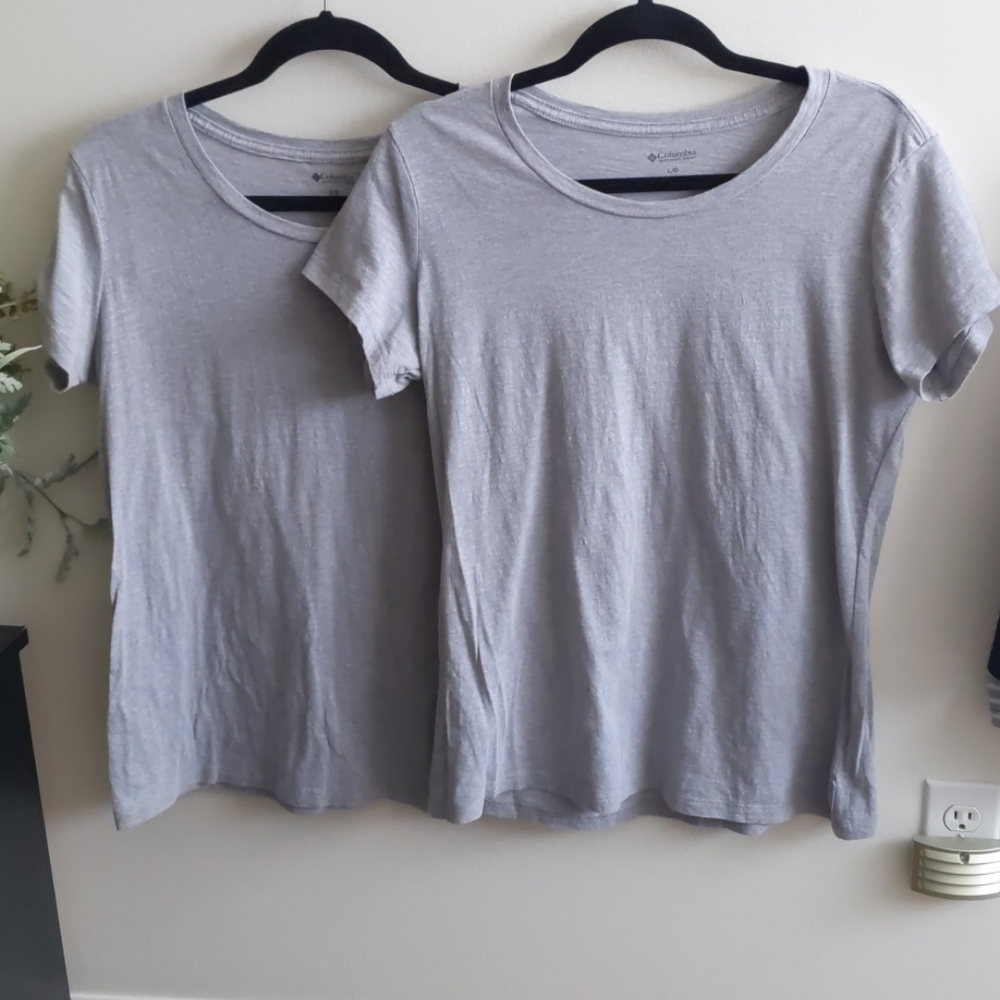 Columbia gray short sleeve tee shirt, 2 ct